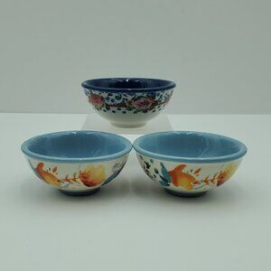 Pioneer Woman Floral Dipping Bowls Pinch Prep Condiment Bowls with Flowers
